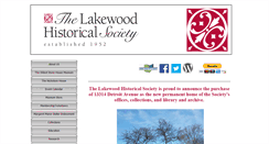 Desktop Screenshot of lakewoodhistory.org